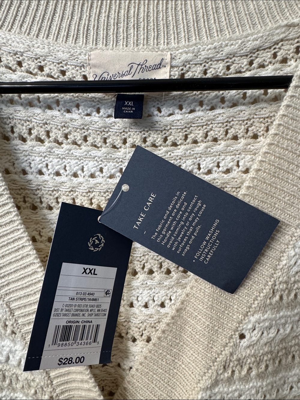 Universal Thread Cream Open-Knit Button Cardigan - Picture 3 of 4
